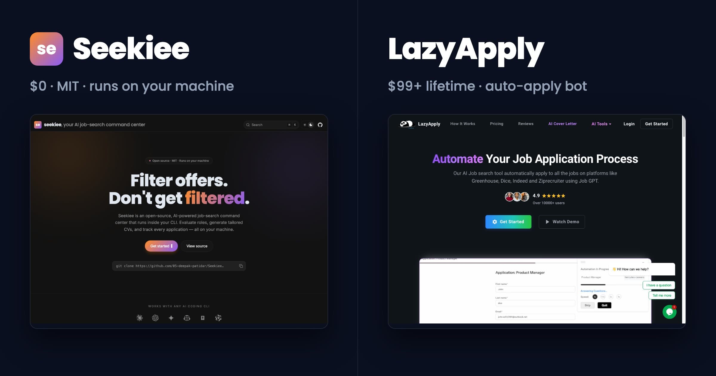 seekiee vs LazyApply