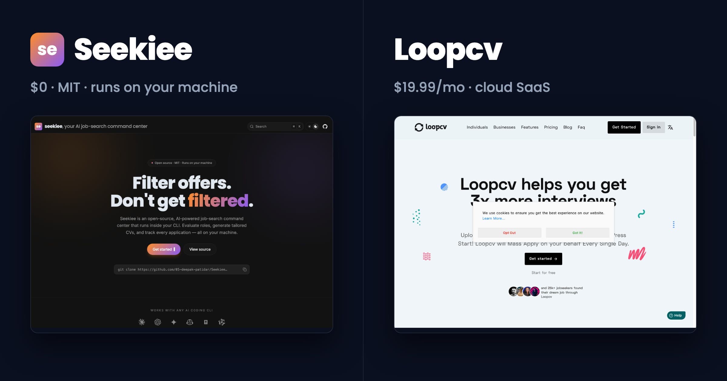 seekiee vs Loopcv